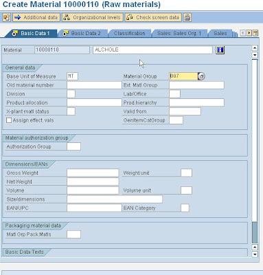 SAP User Manual for MM Material Management Module - Create Material ...