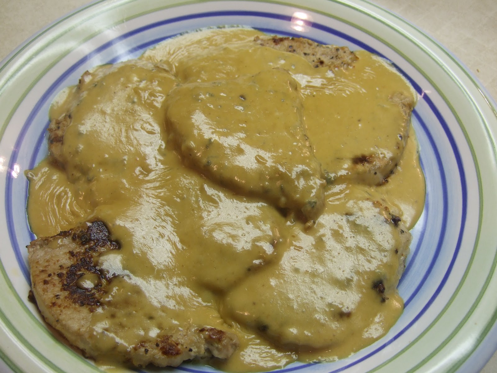 A Little Bit of Everything! Pork Chops with Blue Cheese Gravy