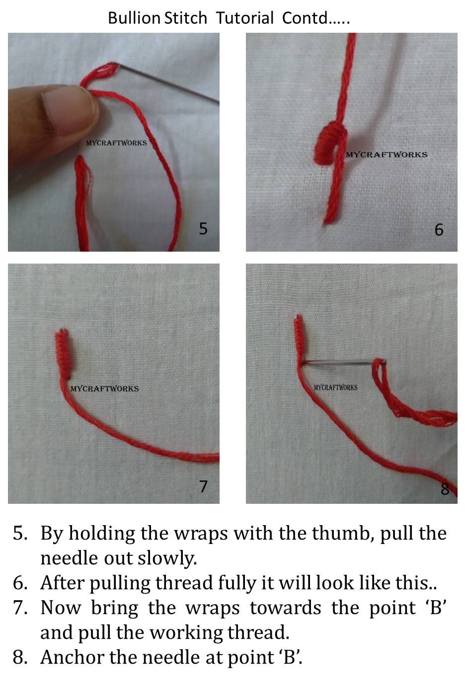 MY CRAFT WORKS Bullion Knot Stitch Tutorial