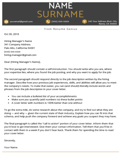 Resume Genius Cover Letter Template - Cover Letter Builder Easy To Use Done In 15 Minutes Resume Genius
