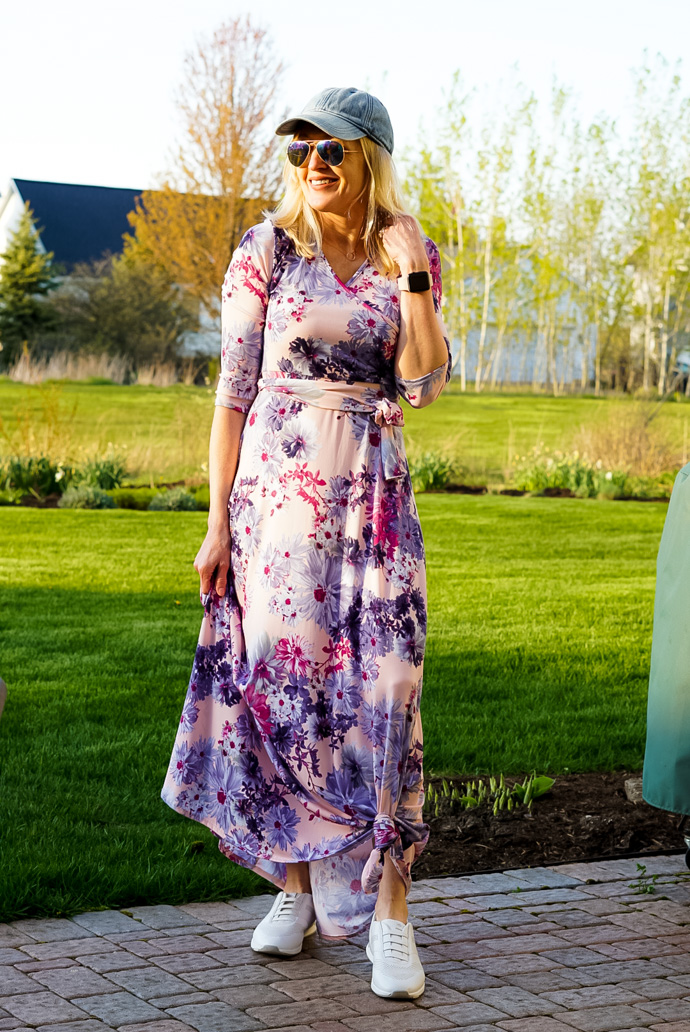 floral wrap maxi dress