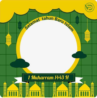 Kumpulan gambar, background, bingkai foto & stiker twibbon tahun baru islam 1443 hijriah