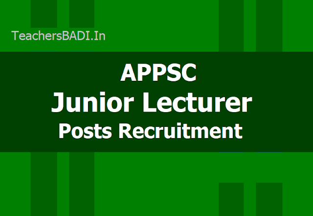 APPSC JL Junior Lecturer Posts Recruitment 2019, Apply Online till February 8 APPSC JL Junior Lecturer Posts