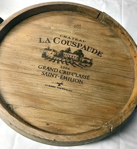 Round wine barrel tray