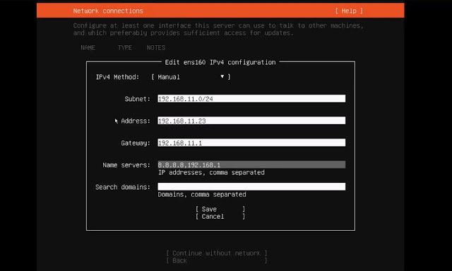 Network Configuration Ubuntu 20.04 CIDR 