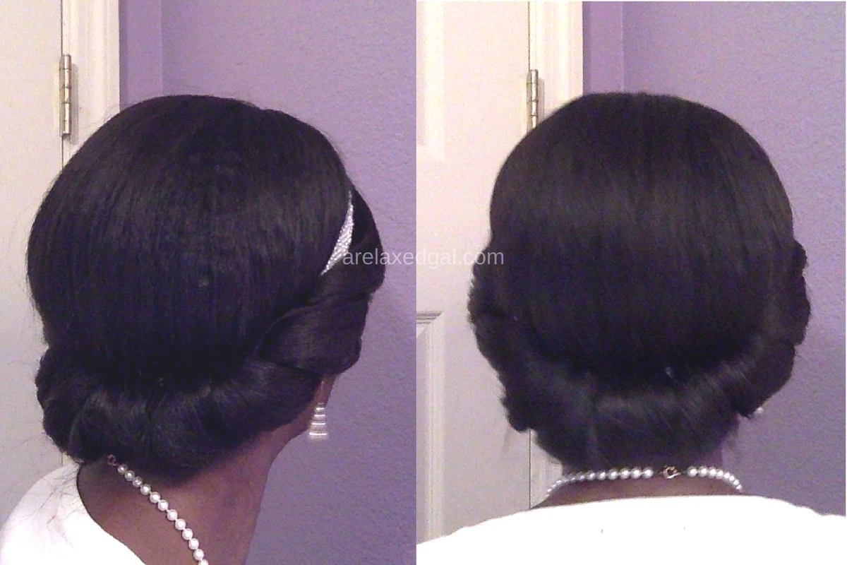 See how you can protect the ends of your relaxed hair without sacrificing style during the Christmas season with this pretty, easy holiday party hairstyle. | arelaxedgal.com