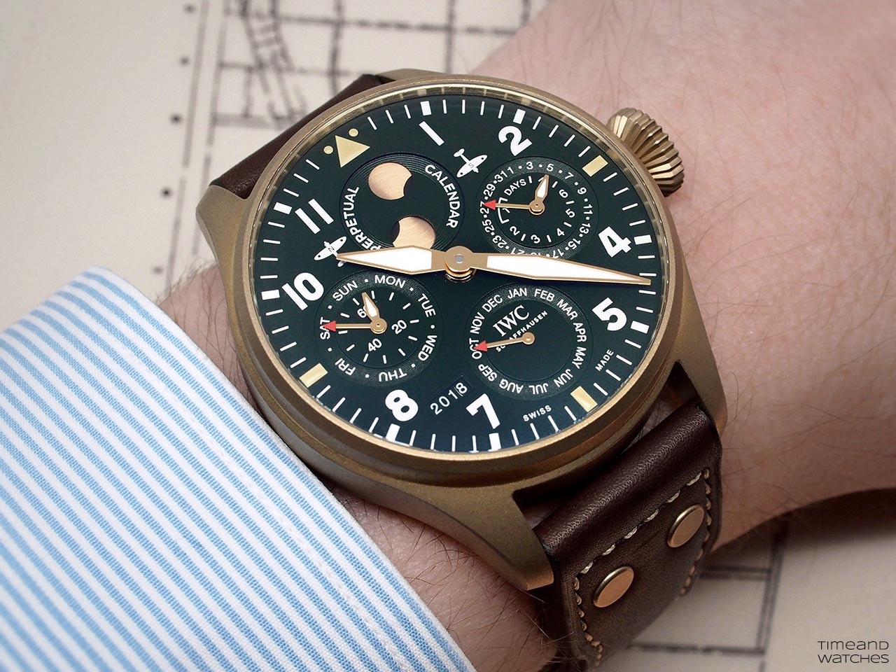 IWC Big Pilot’s Watch Perpetual Calendar Spitfire IW503601 Time and