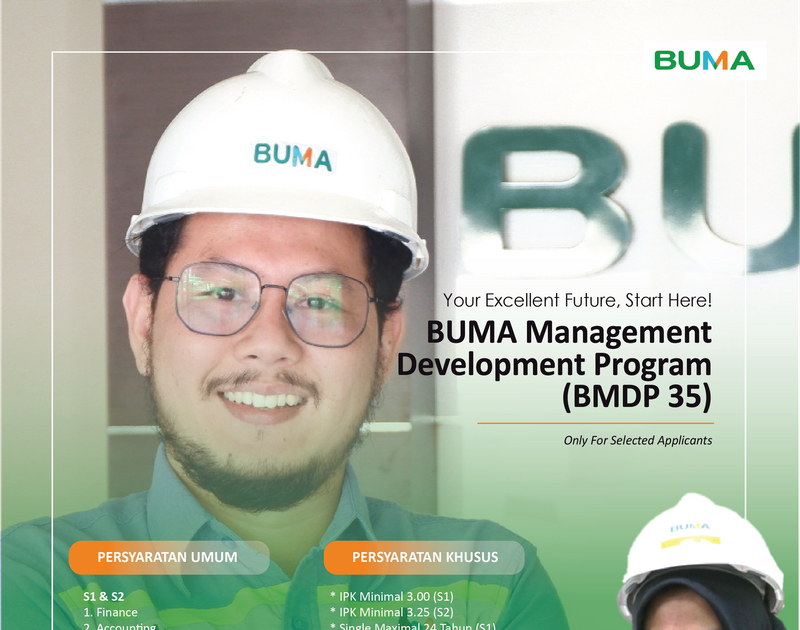 Lowongan Kerja Management Development BUMA PT Bukit Makmur Mandiri