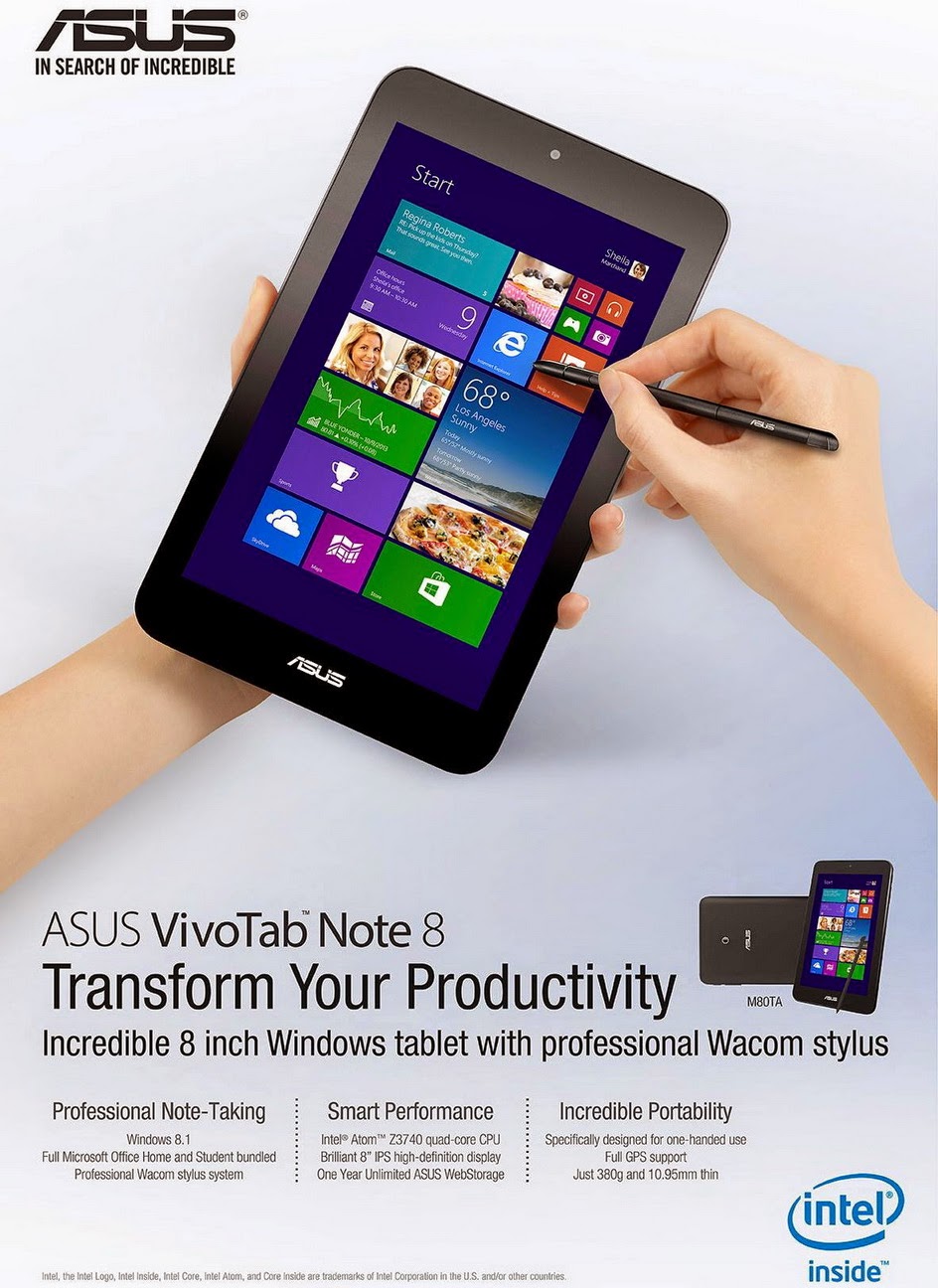 Tablets and Accessories: ASUS VivoTab Note 8 M80TA Sale Price $199