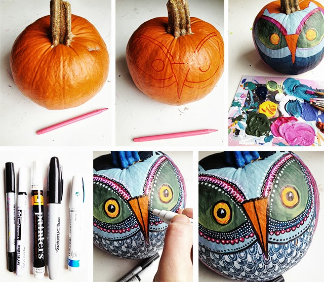 Alisaburke Painted Owl Pumpkins