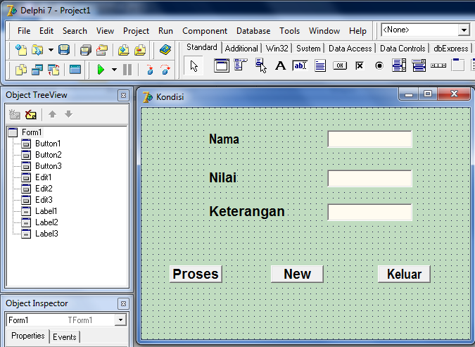 Tutorial Menggunakan Kondisi Pada Delphi | Tugas Kuliah