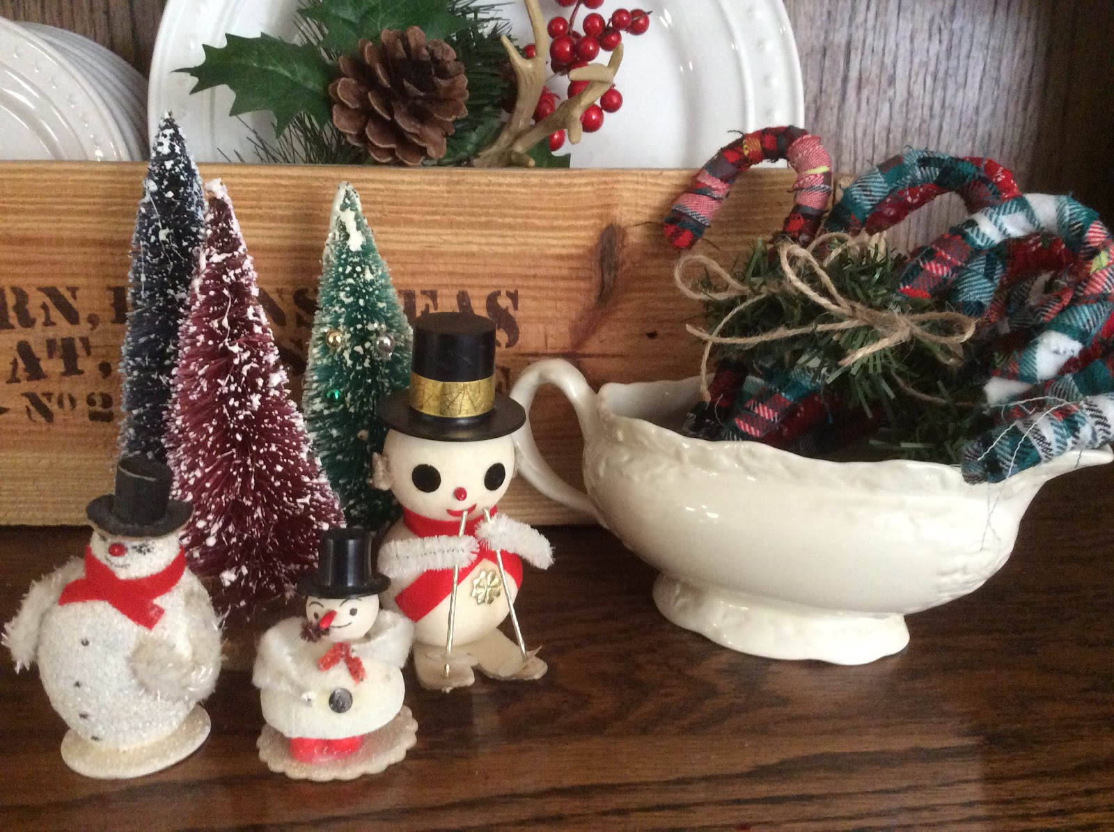 Fresh Vintage by Lisa S: DIY Winter White and Plaid Candy Canes