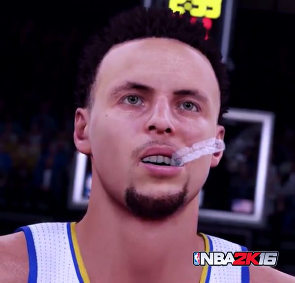 NBA 2K16 : Stephen Curry Mouth Guard Routine Gameplay Footage