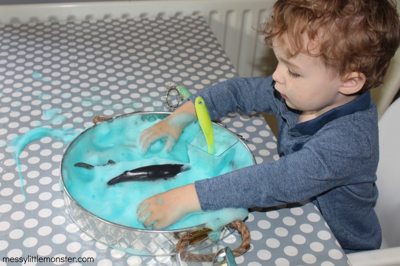 How to make Fluffy Soap Foam for Sensory Play Messy Little Monster