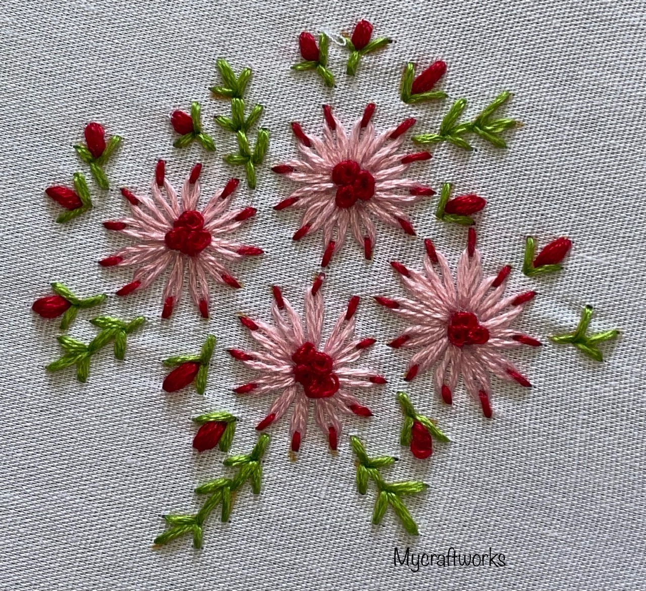 MY CRAFT WORKS: Daisy flowers embroidery Design