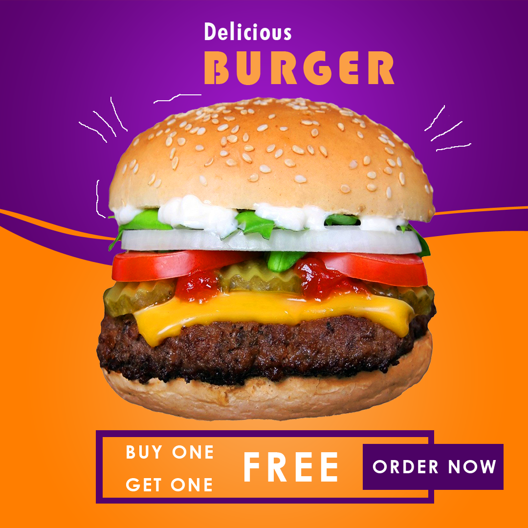 Burger Banner For Social Media Banner Design