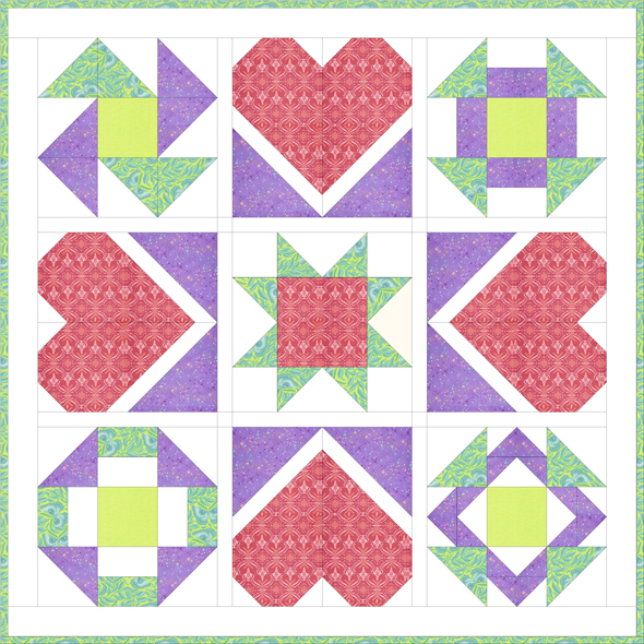 Monica Curry Quilt Design: Precut fabric guide: Free poster download