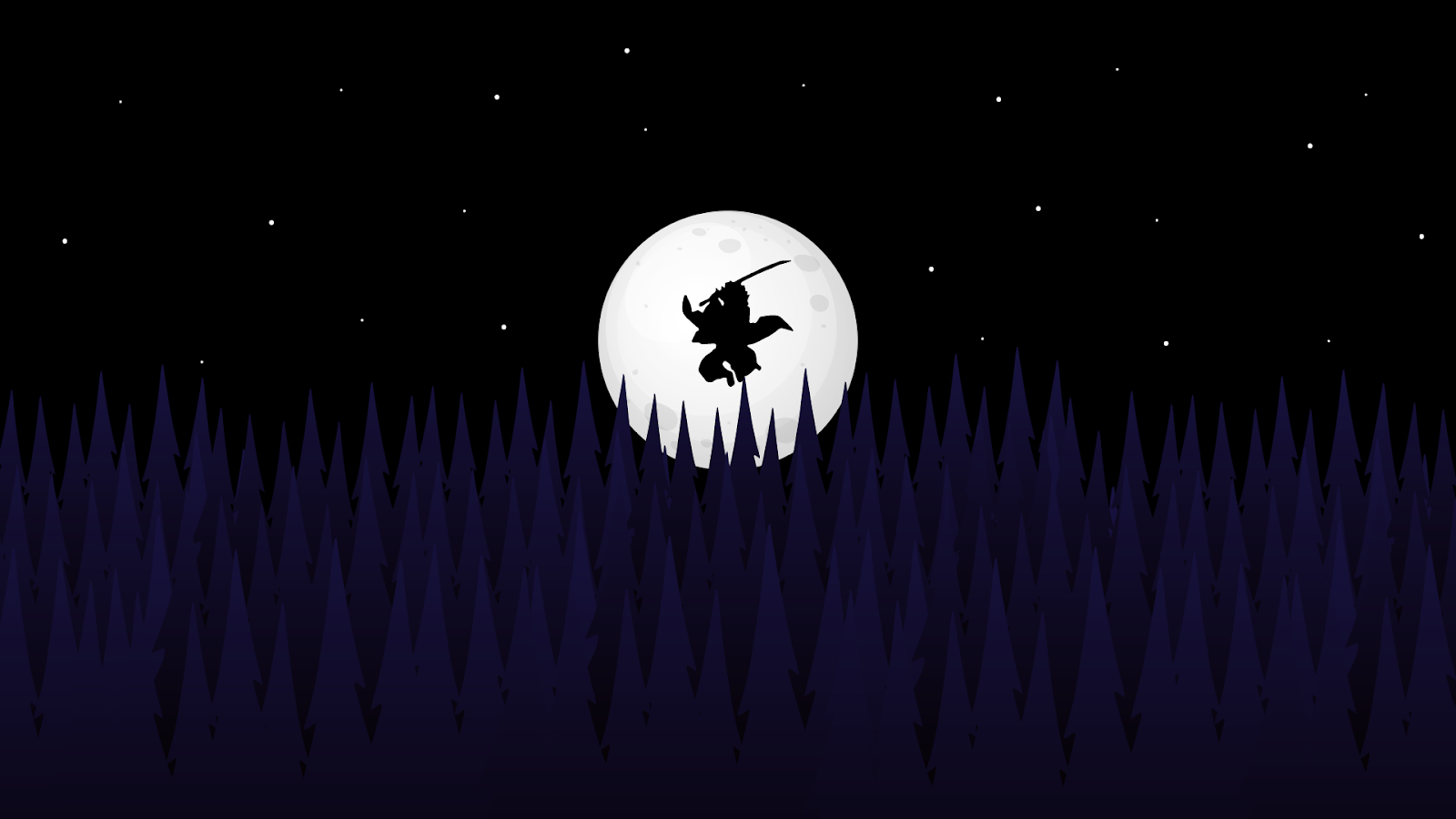 demon slayer anime wallpaper 4k tanjiro kamado silhouette forest night full moon