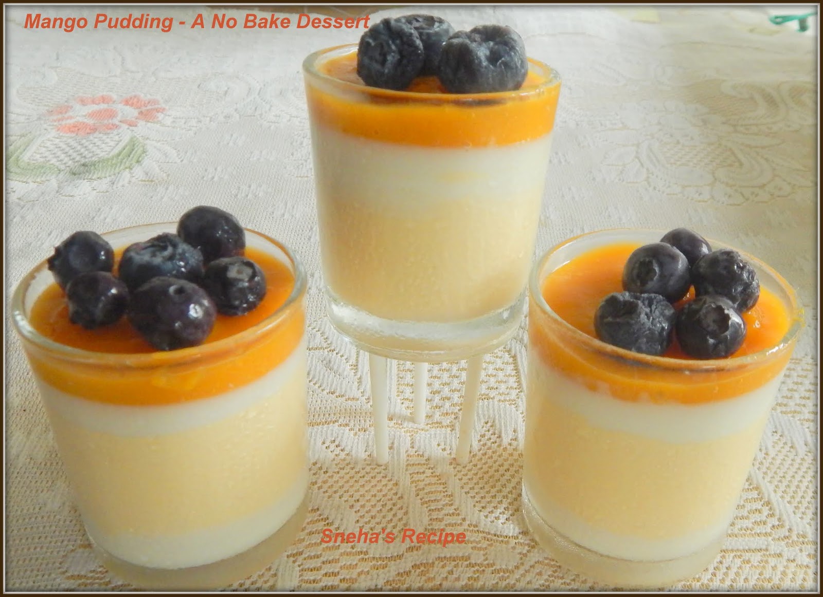 Mango Pudding - A No Bake Dessert#SundayFunday - Sneha's Recipe