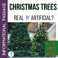 Cover of two Christmas trees passages, real or artificial
