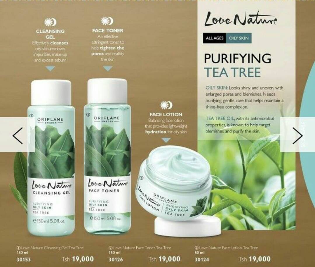 . LOTION YA LOVE NATURE TEA TREE NI KWA AJILI YA WENYE NGOZI ZENYE MAFUTA