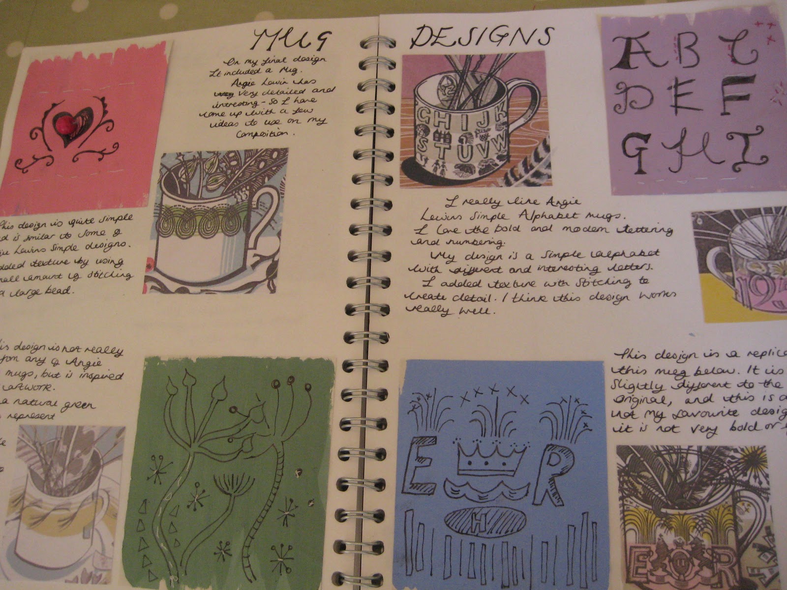 emma's sage green Alice's sketchbooks