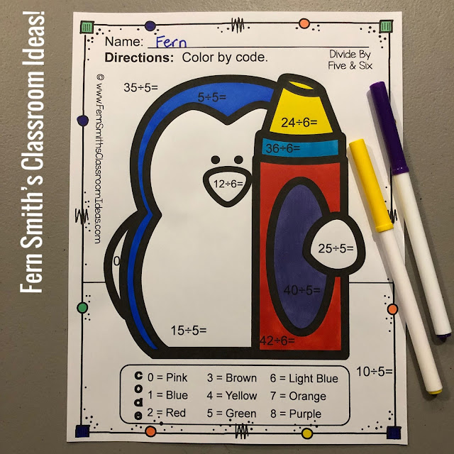 Winter Color By Number Subtraction Bundle at TeacherspayTeachers by Fern Smith of Fern Smith's Classroom Ideas.