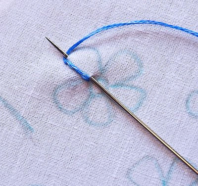 Hướng dẫn thêu hoa lưu ly - Hình 2