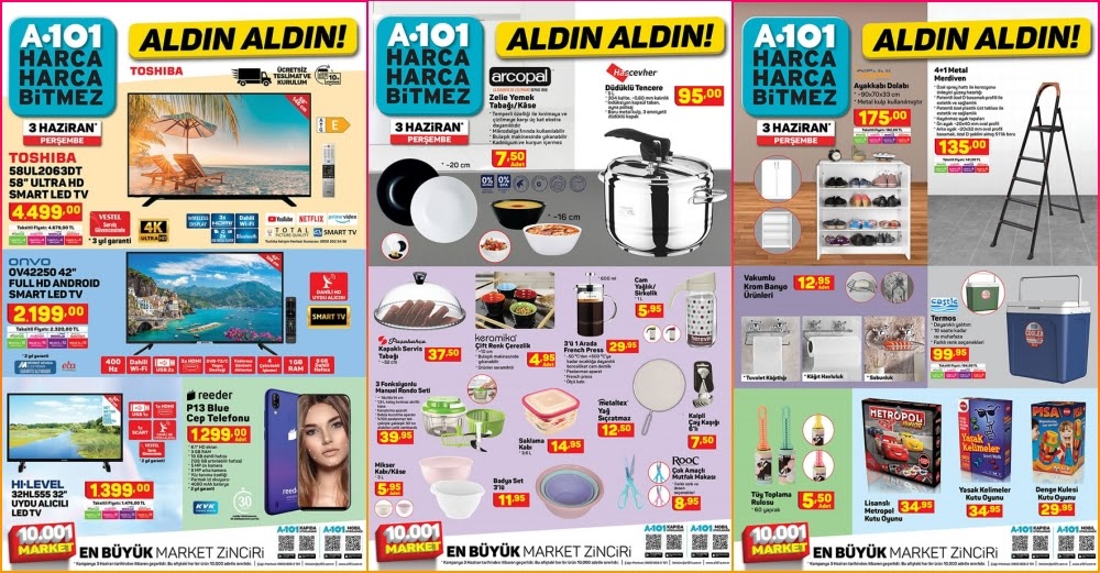 3 Haziran A101 Market Aktüel Ürünleri ve İndirimleri Yeni