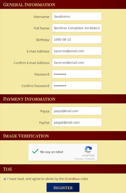 grandbux como registrase verificado pin