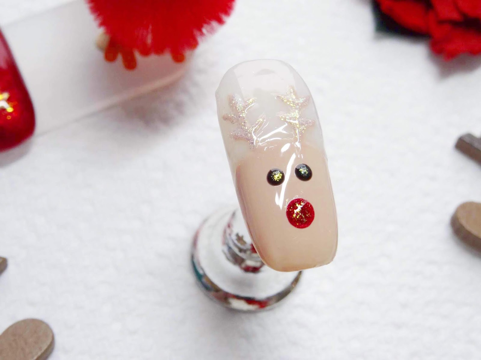Easy Rudolph The Reindeer Nail Art | Step By Step Demo Easy Rudolph The Reindeer Nail Art | Step By Step Demo