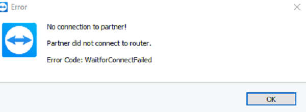 Il partner non si è connesso al router in TeamViewer