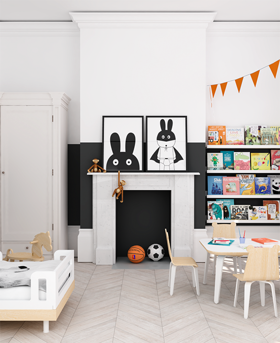 habitación infantil con estilo ecléctico