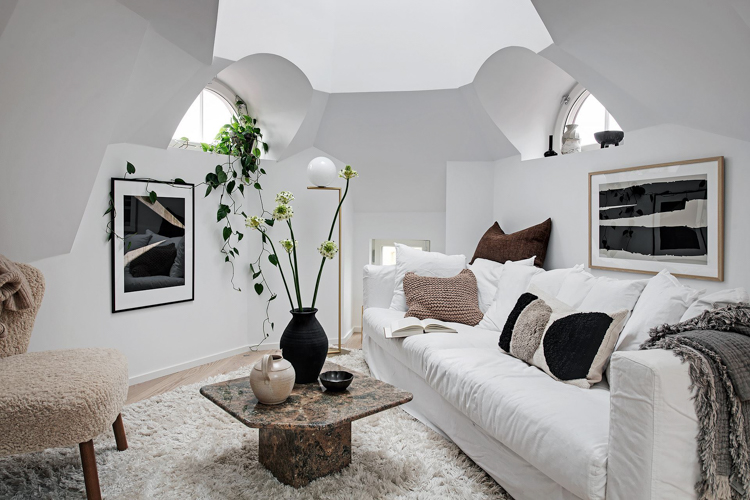 12 Ideas To Steal From A Small Swedish Home With a Castle-like Turret!