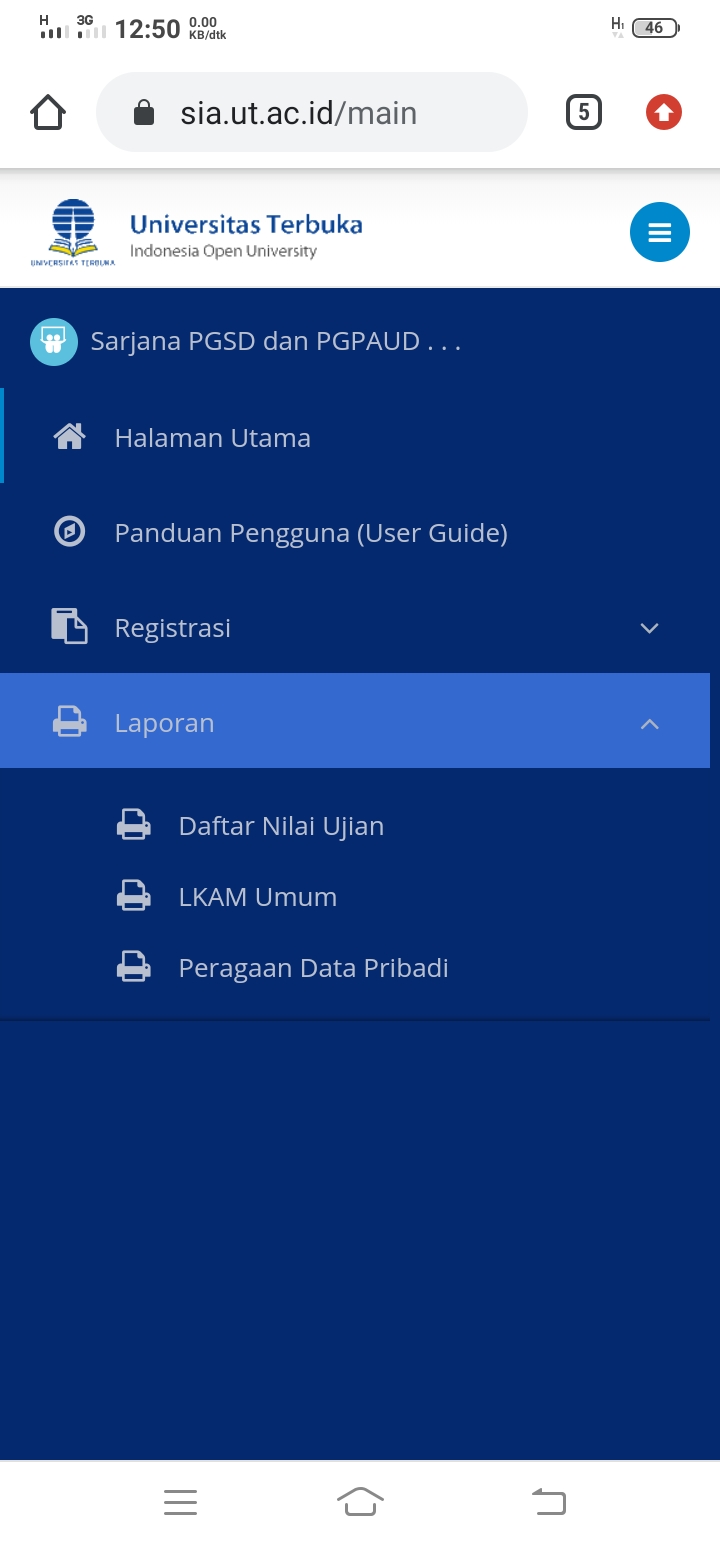 Cek Nilai UT Keseluruhan di sia.ut.ac.id Lewat HP Darisd