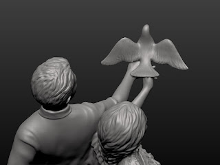 Sculptural composition "Boy and Girl with a Bird"