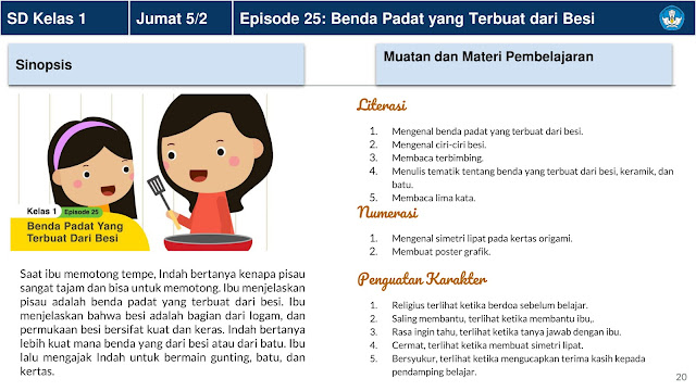 Panduan Belajar Dari Rumah Minggu Ke 5 (BDR) 1 - 5 Januari 2021 Di Televisi Republik Indonesia (TVRI) Untuk Jenjang Pendidikan PAUD Dan Sekolah Dasar (SD)