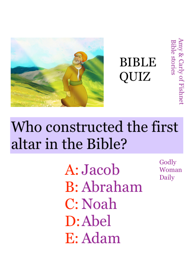 Who constructed the first altar in the Bible? - BIBLE QUIZ