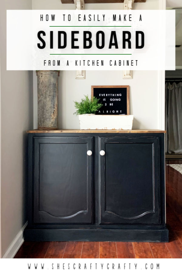 She S Crafty How To Easily Make A Sideboard From A Kitchen Cabinet