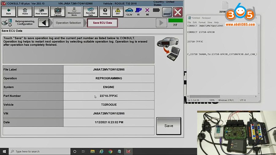 Nissan Used PCM Programming Bench Connection - Auto Diagnostic Tool ...