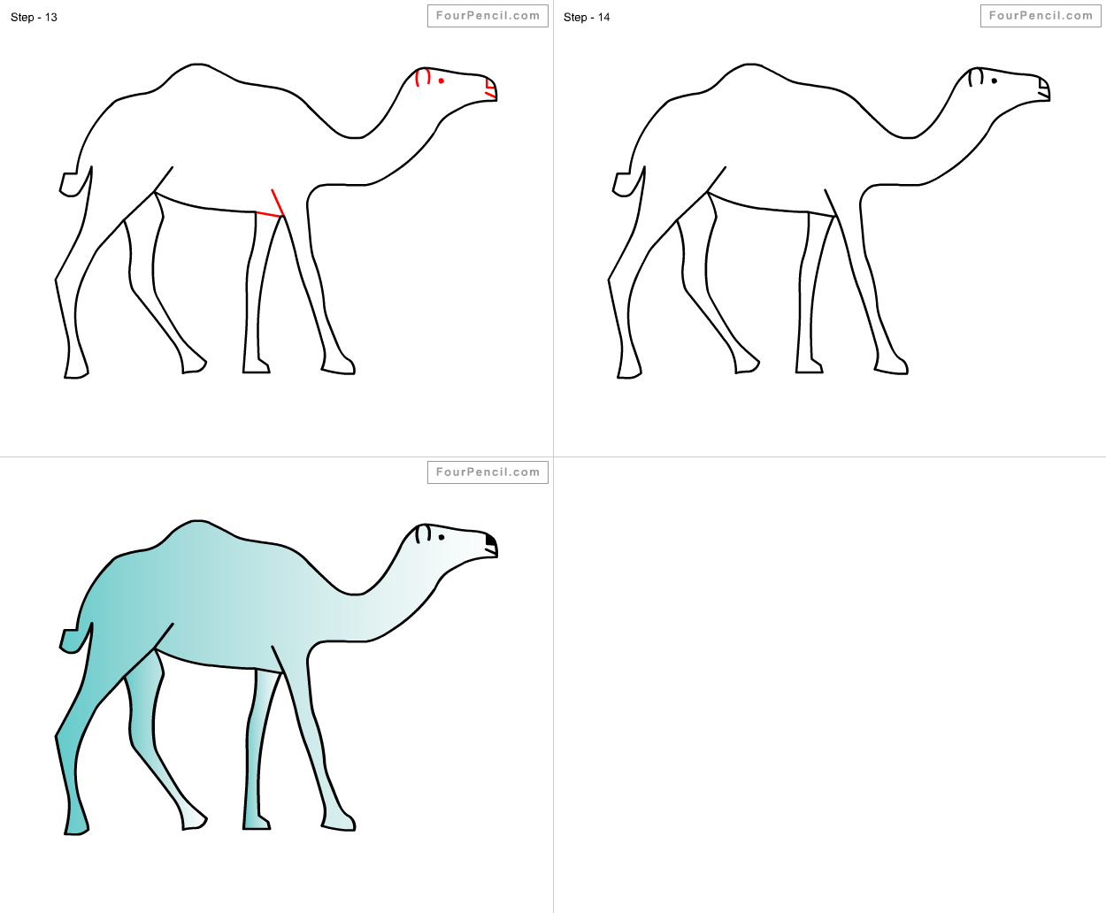 Fpencil: How to draw camel for kids step by step