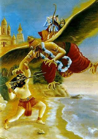Kalnemi Garuda and Vishnu