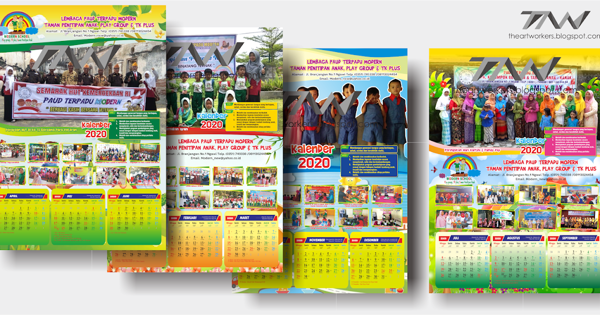 The Art Workers: Download Desain Kalender 2020 Untuk Paud, TK dan SD