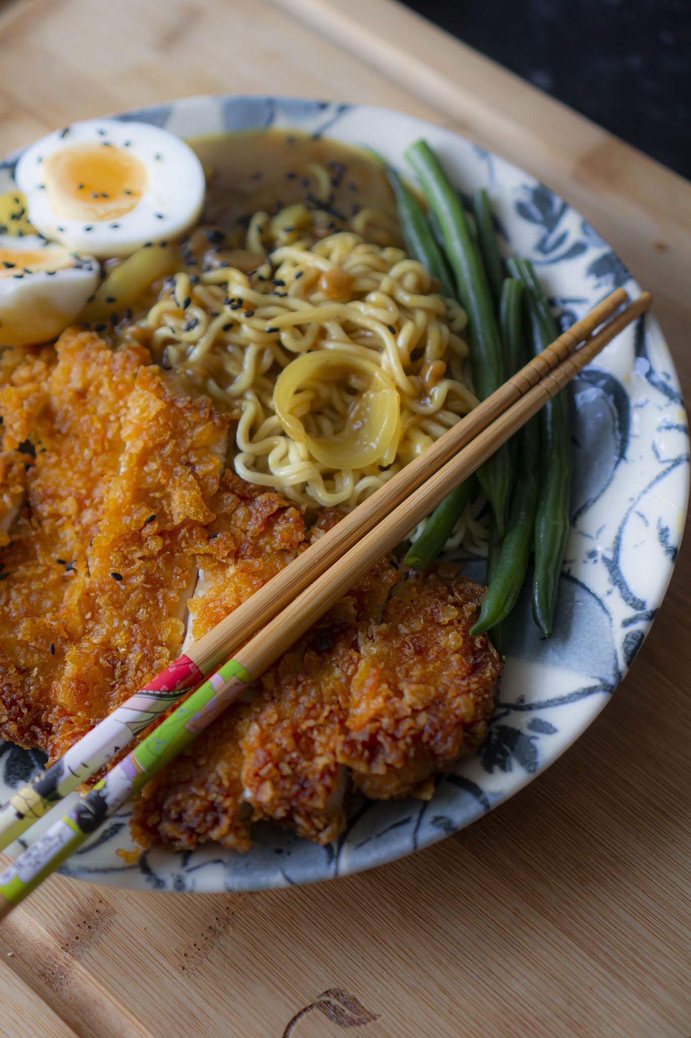 Japanese Inspired Chicken Katsu Curry with Noodles | Hungry for Goodies