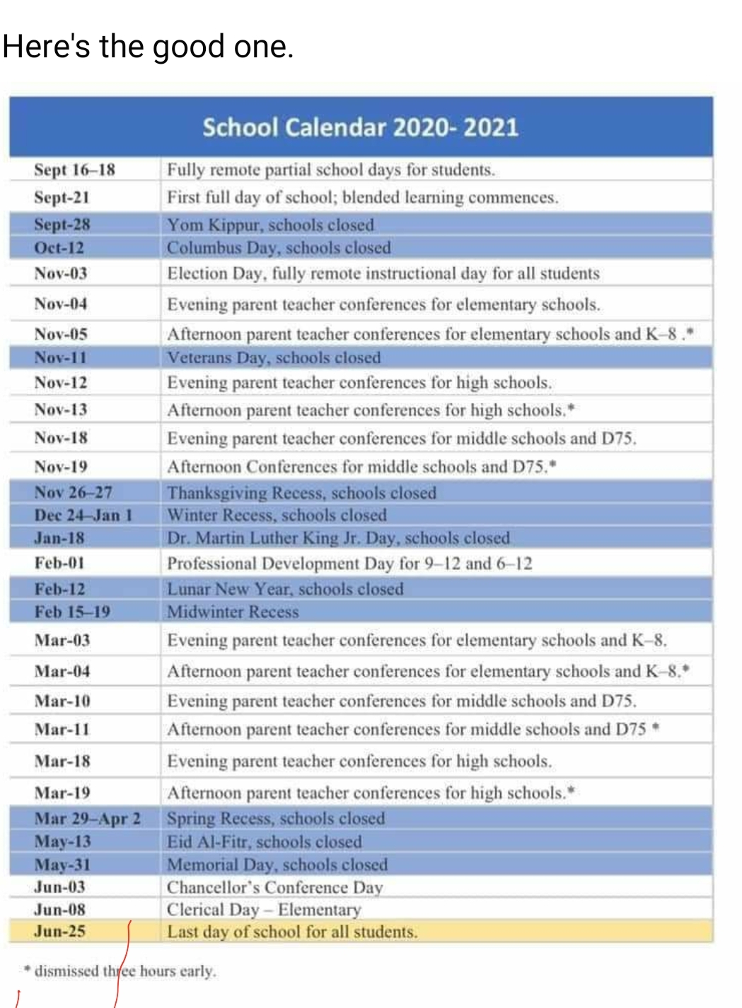 nyc doc visit calendar