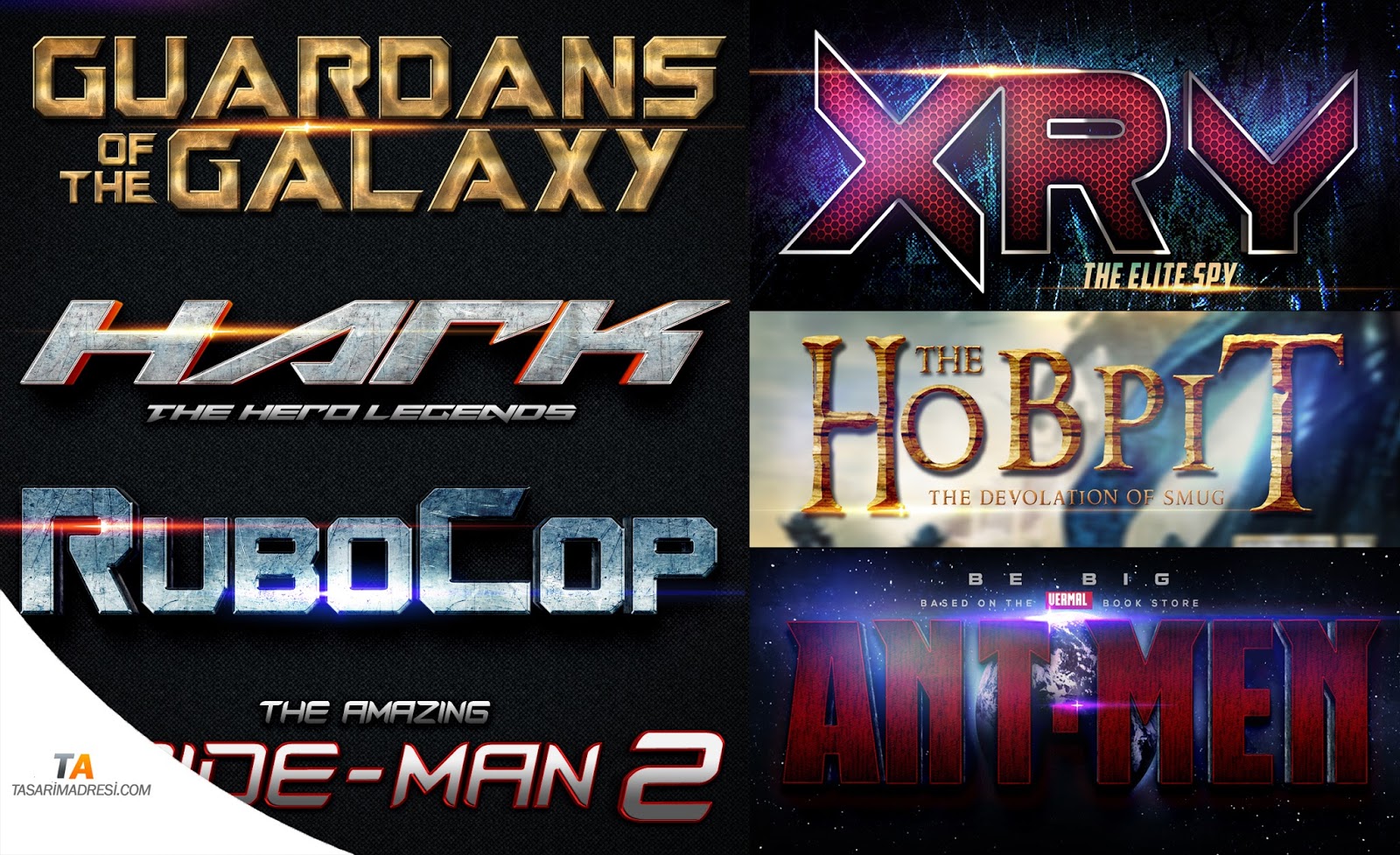 75 Adet Film Yazı Efekti film yazı efekt indir, marvel yazı stilleri, film text styles indir