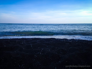 Natural Beach Sand And Calm Ocean Waves Scenery In The Morning At Umeanyar Village North Bali Indonesia