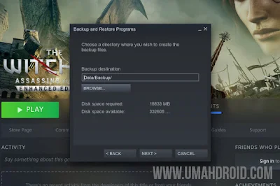 Ubah Browse Backup Steam Location