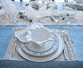 Dining Delight: Winter Blues Snowflake Tablescape