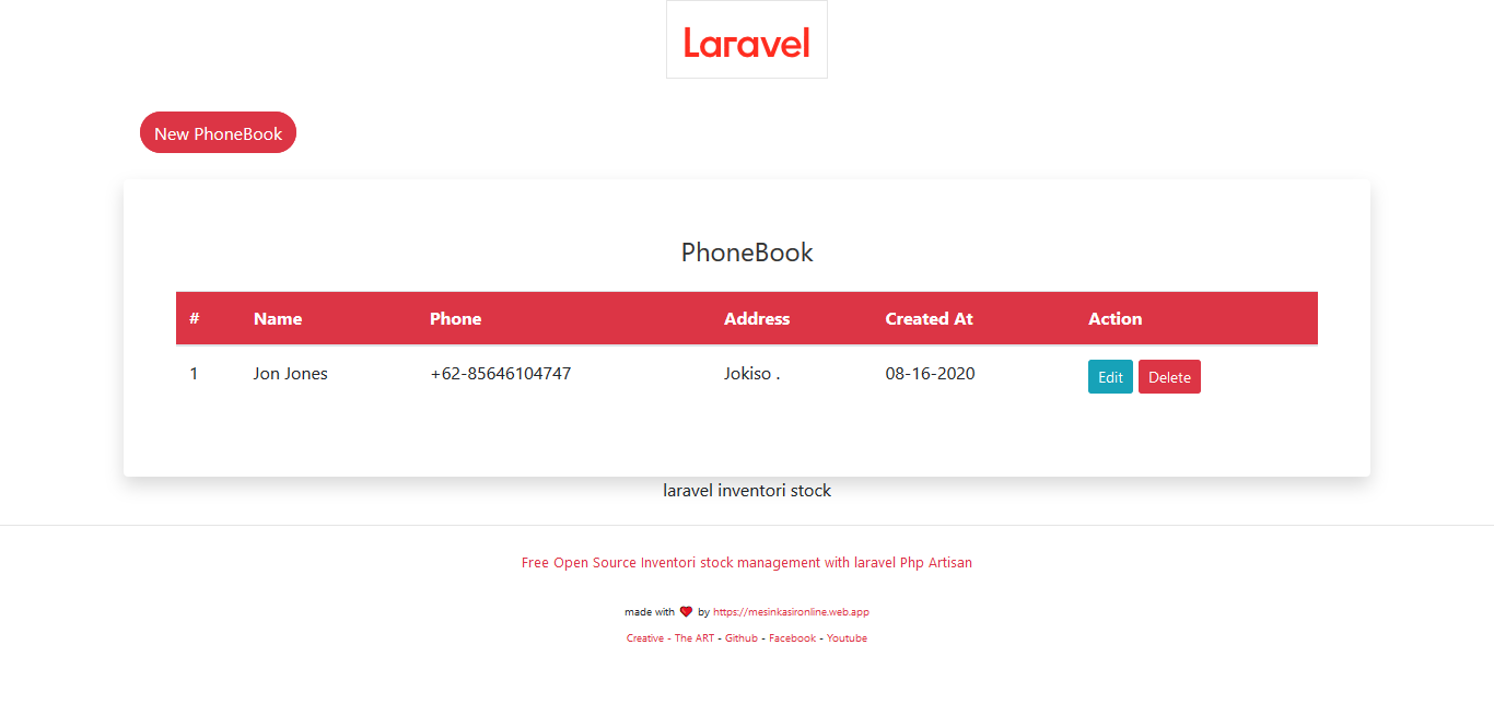 Free download open source code gratis laravel stock apps inventori management